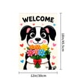 thumbnail image 4 of Amhnf Welcome Dog With Flowers Garden Flag For Home Outdoor Garden Yard Decor 12x18 inch, 4 of 5