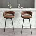 thumbnail image 2 of BFZ Upholstered Counter Height Woven Back Bar Stool, (Set of 2), 2 of 8