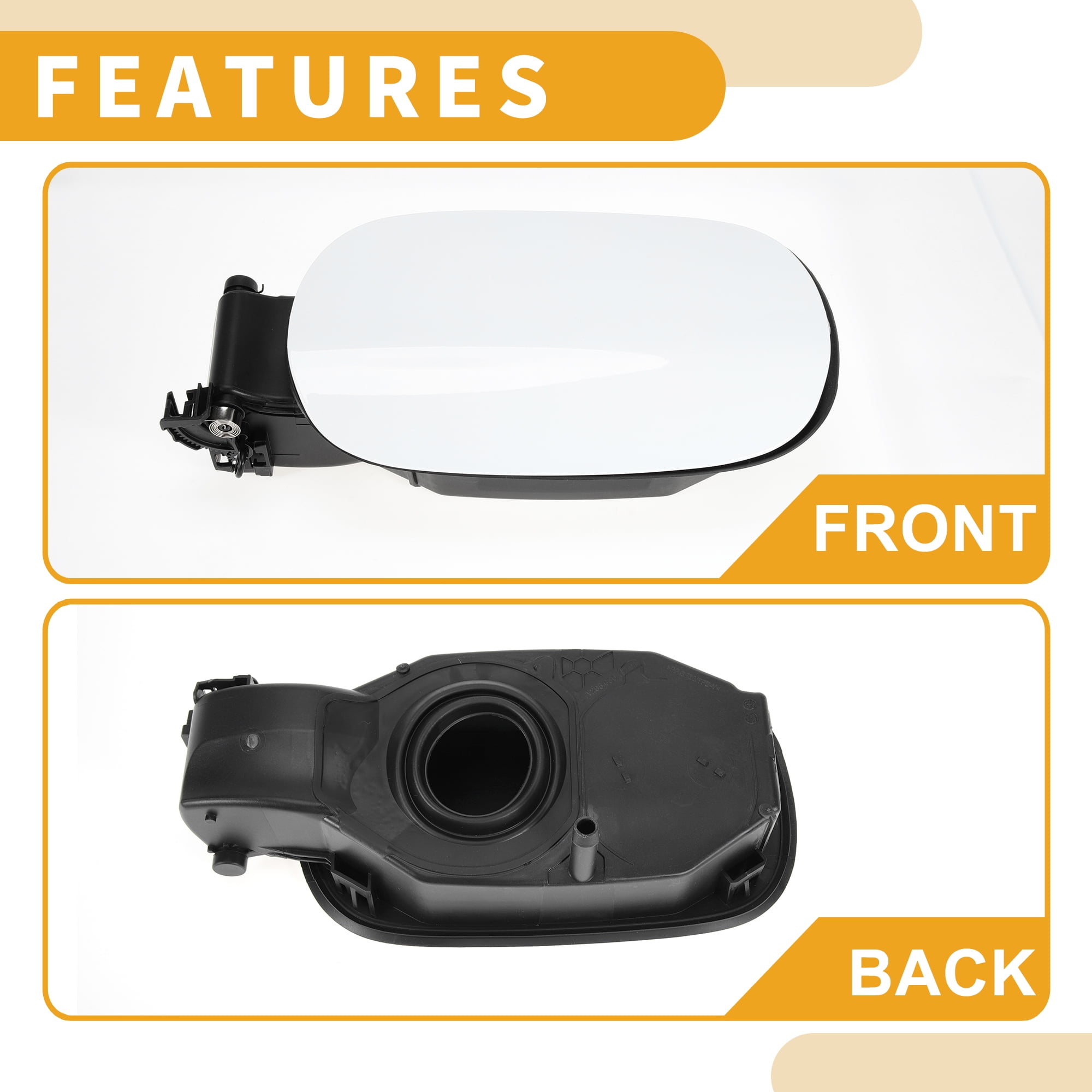Unique Bargains Fuel Tank Door Cap for Mercedes-benz W205 2014-2021 Filler Cover White