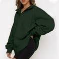 thumbnail image 5 of JURANMO Womens Quarter Zip Pullover Tops,Womens Oversized Classic Solid Color Sweatshirts V-Neck Zipper Pullover 2024 Fall Deals and Clearance Soft Cozy Slouchy Loose Sweater Trendy Autumn Clothes, 5 of 7