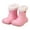 Light Pink, variant on Fozruso Kids Rain Boots For Girls Winter Snow Boots With Fleece Warm Comfortable Rubber Booties Toddler Outdoor Play Shoes,Sizes 9.5(3-3.5 Years)