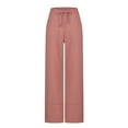 thumbnail image 5 of cfhntfmh Womens Casual Pants 2024 Drawstring Elastic Waist Trousers with Pockets Wide Leg Lounge Vacation Clothing, 5 of 7