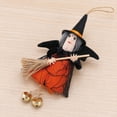 thumbnail image 6 of XIA0LE Halloween Small Witch Decor Halloween Tree Decoration Hanging Witch Doll Broomstick With Bells Ornaments For Porch, Party Decor (Orange), 6 of 7