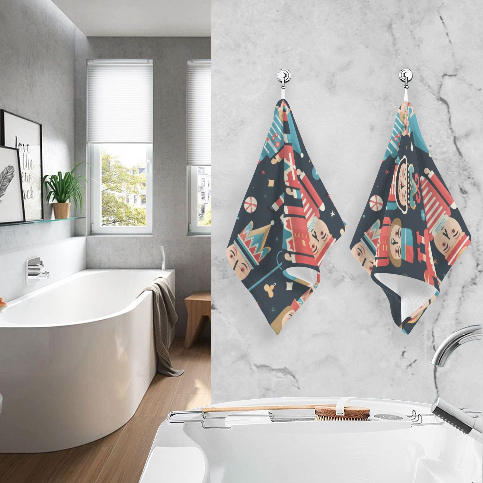 Villain Cartoon Hand Towels Cotton Bath Towels Large Face Towels Absorbent for Bathroom 2 Packs