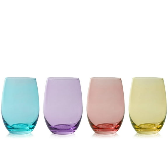 True Color Wine Glasses for Birthday, Gifts for Women, 18.5 oz, Set of 4