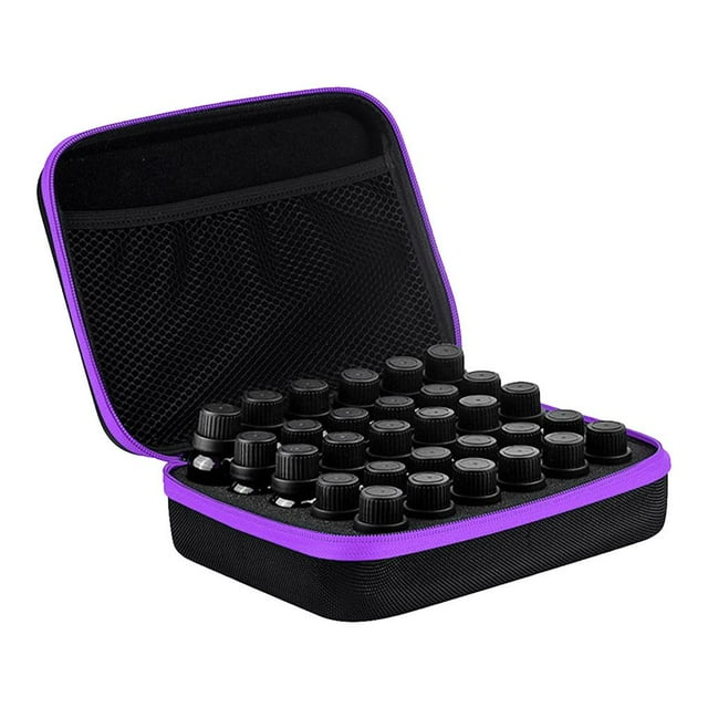 Maoww 30 Bottles Essential Oil Storage Box 5/10/15ml Bottles Organizer Essential Oil Carrying Case Red