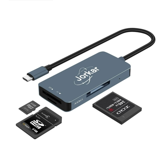 Lector de tarjetas XQD Jorkar XQD a USB-C para cámaras Sony Nikon