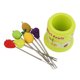 thumbnail image 2 of Juego de tenedores de fruta de acero inoxidable verde, 6 piezas para postres y pasteles, regalo ideal para fiestas en casa, 2 of 8