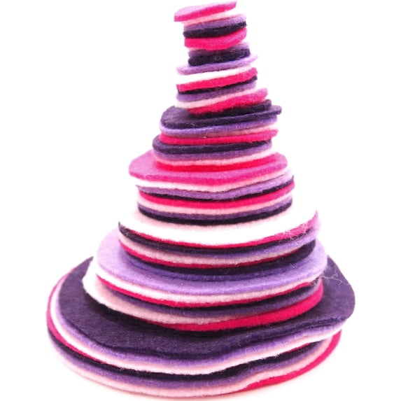 Playfully Ever After Pink, Light Pink, Purple & Dark Purple Craft Felt Circles (Mixed Size Pack - 56pc)