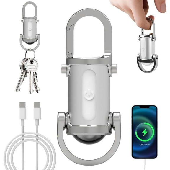 SONGAU 1200lm Super Bright Mini Keychain Flashlight Waterproof, Ultra-Bright LED Keychain Flashlight, Portable LED Work Light Keychain Pendant with Power Bank & 8 Modes for Camping, Hiking, Emergency