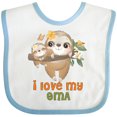 thumbnail image 3 of Inktastic Sloth I Love My Oma Boys or Girls Baby Bib, 3 of 4