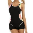 thumbnail image 4 of Zaldita Womens One Piece Swimsuit Beach Swimwear Surfing Bathing Suit Racerback Tank Swim Trunks Black S, 4 of 4