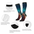 thumbnail image 5 of Zufioo Celestial Stag Cosmic Glow Print Long High Thigh Socks Knee-High Warm Stocking Women Boot Sock Leg Warmer High Socks for Daily Wear, Cosplay, 5 of 6