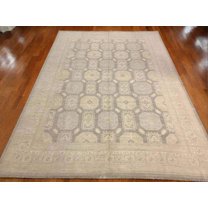 10X14 Oushak White Wash Handmade Wool Rug # 11457