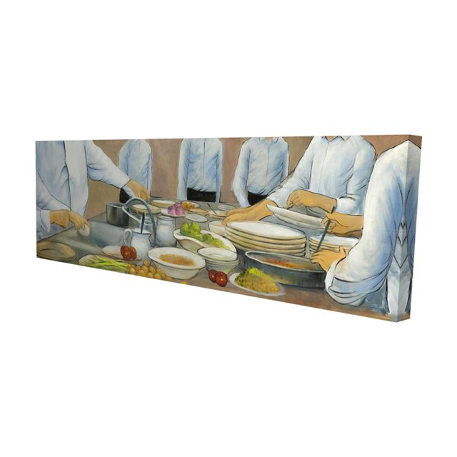 Cook chefs au Travail - Toile 20"x60 Pouces - Impression à la Demande