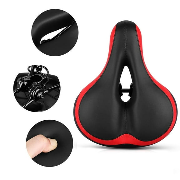 JilgTeok Comfort Wide Big Bike Bicycle Gel Cruiser Extra Sporty Soft Pad Saddle Seat for Women and Men Fits Cruiser Stationary Bike