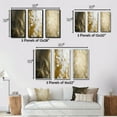 thumbnail image 4 of Designart "Elegant Retro Glamour Smooth Gold Wave II" Abstract Shapes Framed Wall Art Set Of 3 - Gold Transitional Frame Gallery Wall Set For Home Decor, 4 of 6