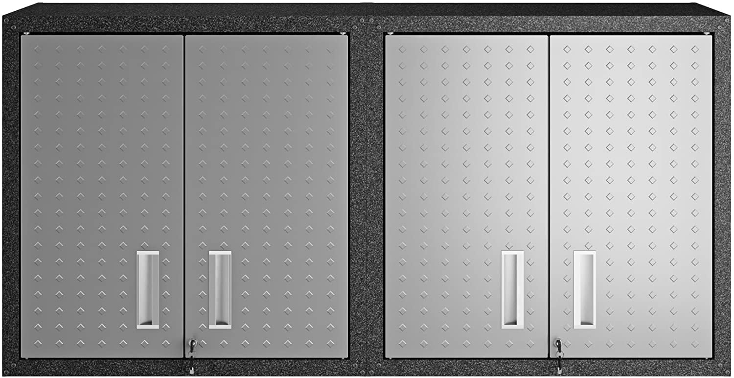 Manhattan Comfort Dual Fortress Floating Garage Storage Black