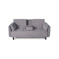 thumbnail image 2 of Sofá Cama con Portavasos de Velvet Gris Claro con Tecnología Beehive Airflex FoamModelo Rocco, 2 of 9