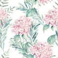 thumbnail image 3 of White Wallpaper with Pink Flowers Pre-Pasted - 25"W x 125"H, 3 of 3