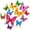 Style A#Colorful, variant on Butterfly Wall Decor 24 Pcs 3D Butterflies Stickers Butterfly Refrigerator Magnets Decorative Mural Wall Stickers for Party Home Decorations (Mixed of 12 Styles at 4 Sizes in Double Wings)