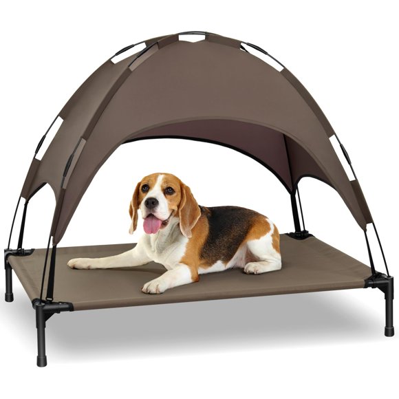Cama elevada para perros Heeyoo con toldo 107 x 76 x 91 cm