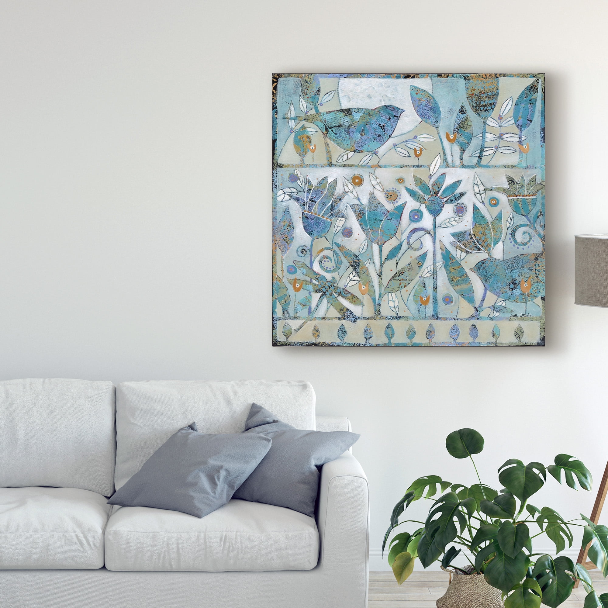 Trademark Fine Art 'Spring Garden Abstract Modern' Canvas Art by Sue Davis