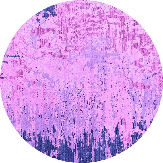 Ahgly Company Indoor Round Abstract Purple Modern Area Rugs, 3' Round