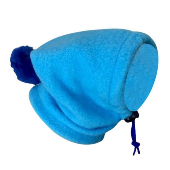 Adjustment Drawstring Ear Cover Fleece Dog Supplies Cold Protection Dog Headgear Puppy Caps Dog Bibs Pet Hat BLUE L