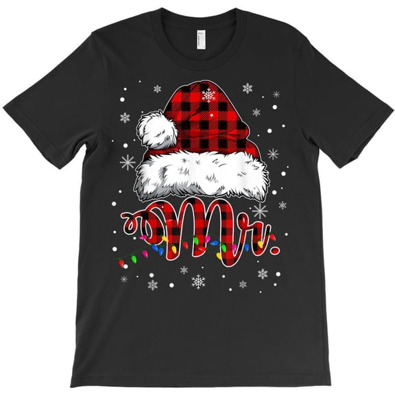 Mr. And Mrs. Claus Funny Christmas Couples Matching Pajamas Graphic - Daily Wear Essential, H22295 T-Shirt, for Men and Women, Up to Size 5XL
