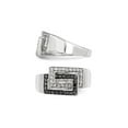 thumbnail image 4 of 2/5 Carat (Ctw) Black and White Diamond Interlocking Ring in Sterling Silver for Women, 4 of 6
