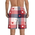 thumbnail image 3 of Yiaed Heart Plaid Print Men's Swim Trunks with Lining Quick Dry Sports Shorts Beach Shorts Boardshorts-3X-Large, 3 of 5