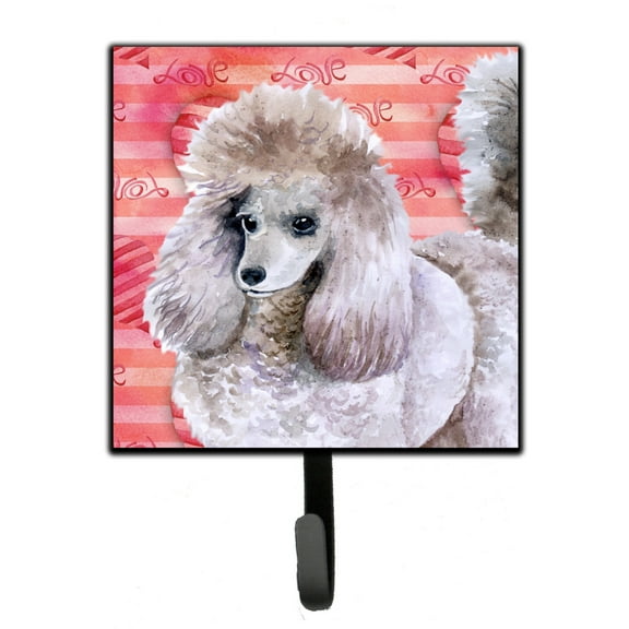 Carolines Treasures BB9752SH4 Poodle Love Leash or Key Holder Red Single Hook multicolor