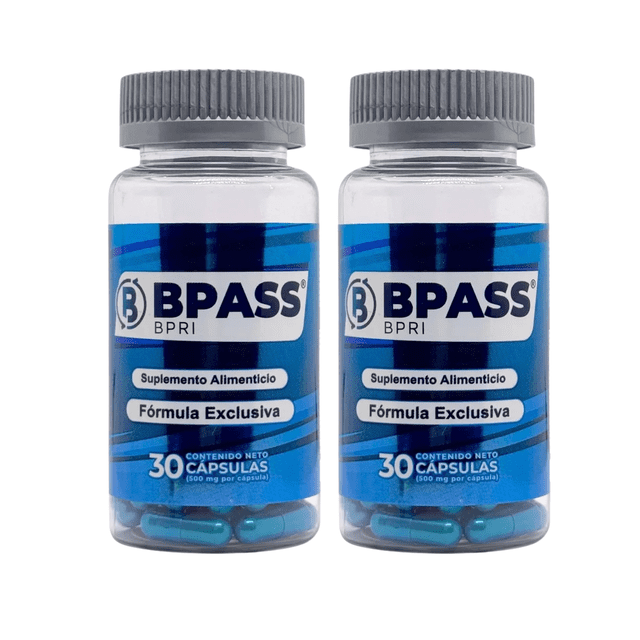 Bpass Azul 30 Capsulas Inhibidor De Apetito 100% Natural Paquete de 2