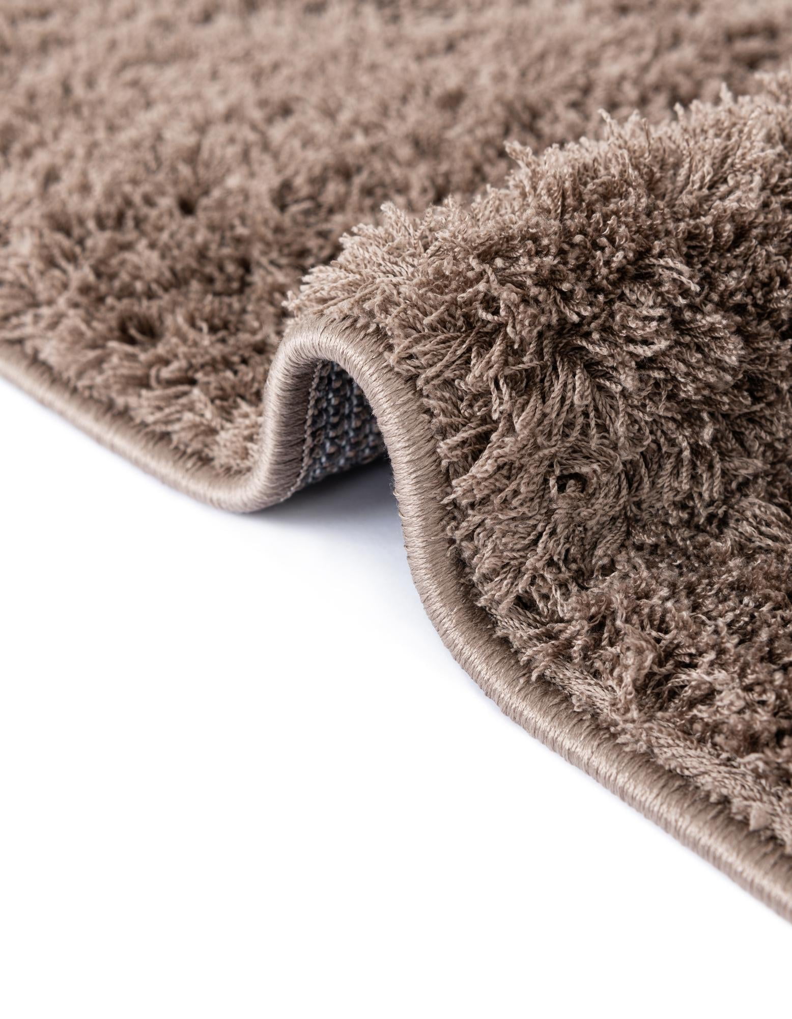 Unique Loom Studio Solid Shag Collection Area Rug - Sky (2' x 6' 9" Runner Brown)