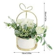 thumbnail image 3 of ionze Home Decor Artificial Flower with Vase White Silk Flower Arrangements In Pot Home Accessories （Beige）, 3 of 3