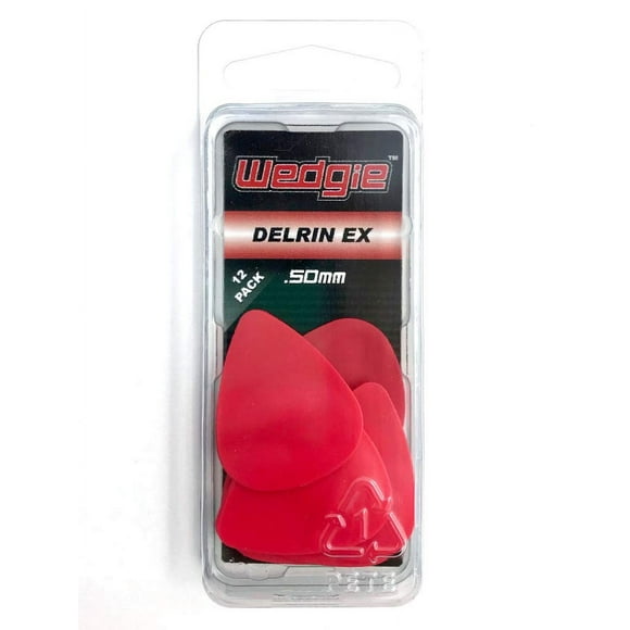 Wedgie WDPP50 0.50mm Wedgie Delrin Pick, 12 Pack, Red