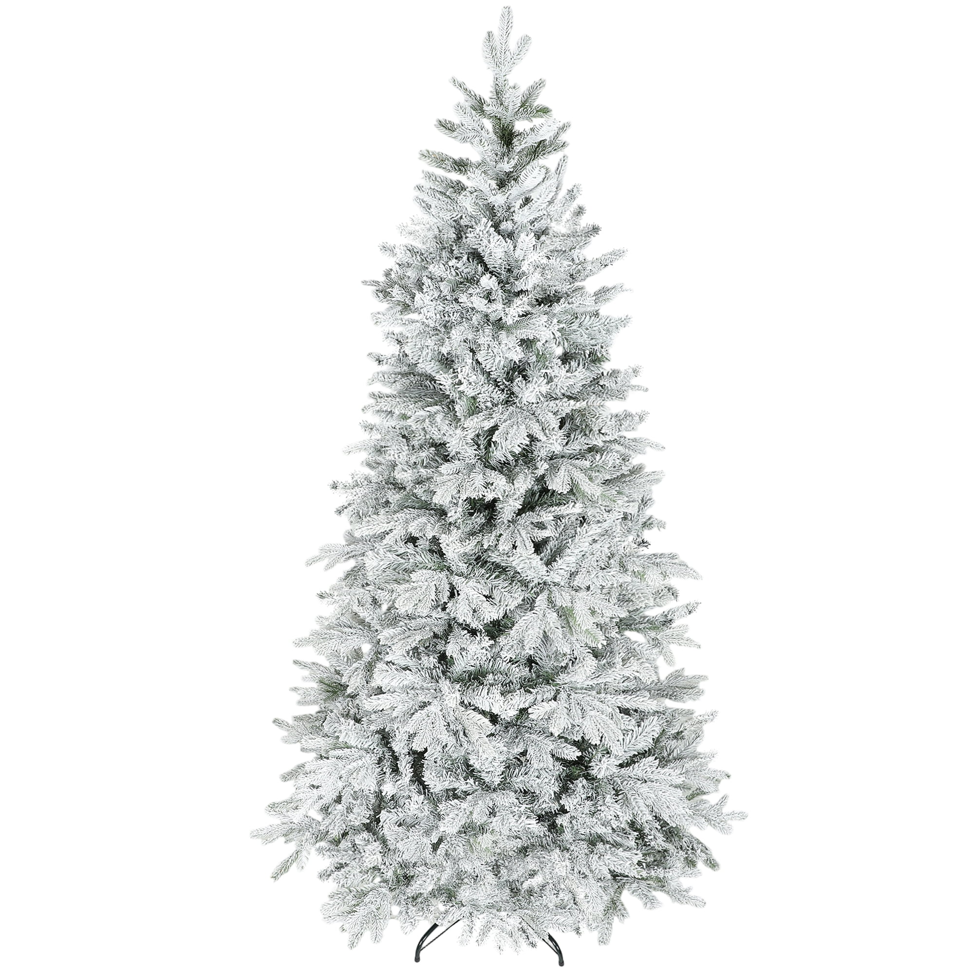 7.5ft Snow Flocked Full Christmas Tree 1762 Tips Quick Setup Flame Retardant Indoor Holiday Decor