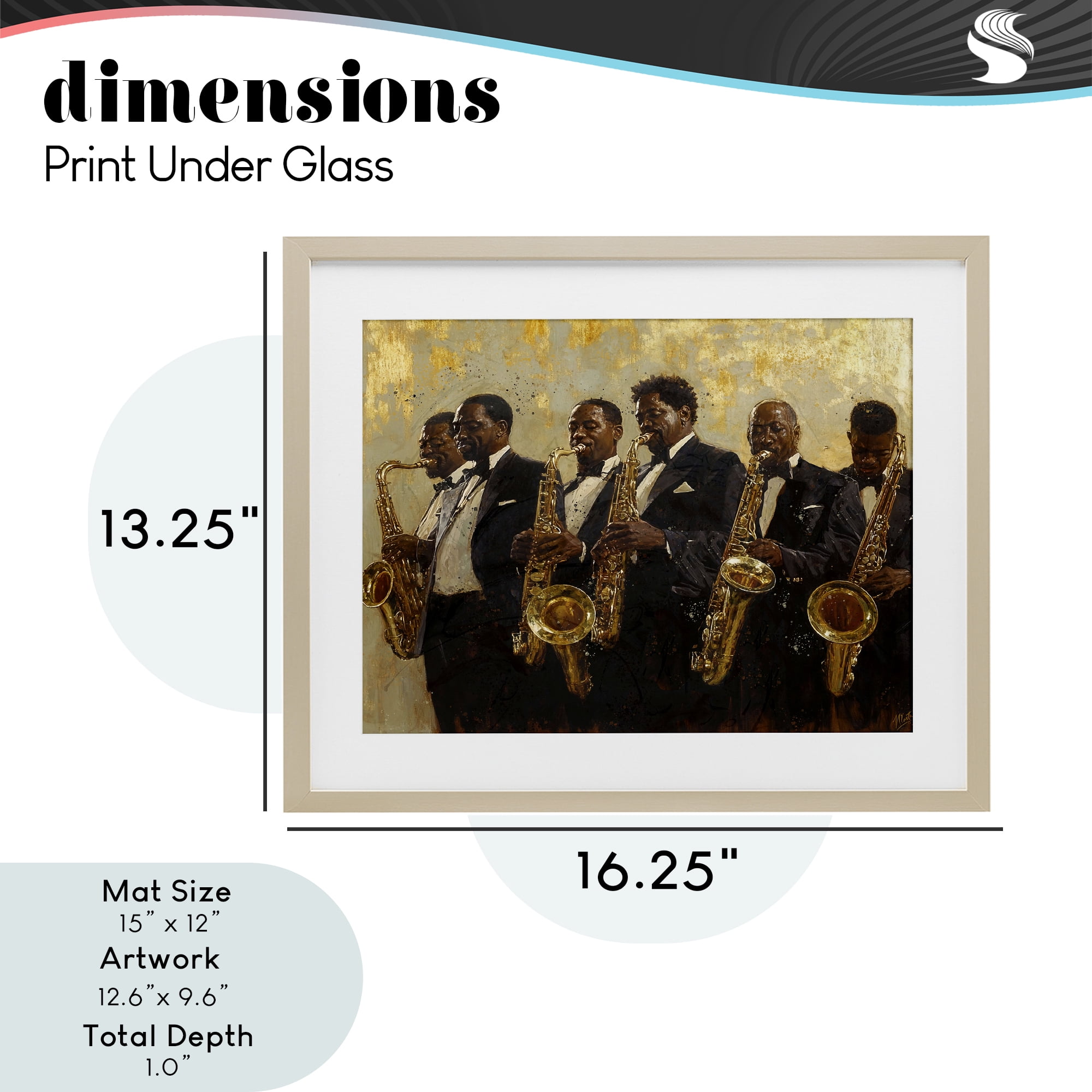 Golden Era Ensemble Birch Framed Print Under Glass, design by Marta Wiley