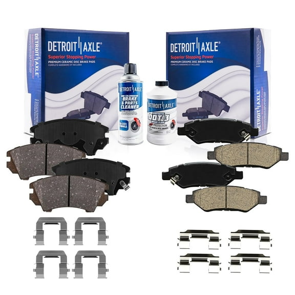 Detroit Axle - 3.6L Brake Pads for 2010-2015 Chevrolet Camaro Ceramic Brake Pads w/ Hardware 2011 2012 2013 2014 Front and Rear Replacement Brakes