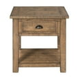 thumbnail image 3 of Bowery Hill 1 Drawer Farmhouse Solid Wood End Table in Brown, 3 of 5
