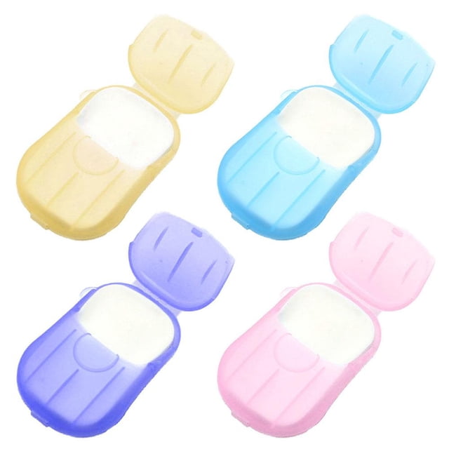 Caja Papeles de Jabón Desechables/ Lavado de Manos de Viaje Portátil Rebanada Perfumada 20 Piezas