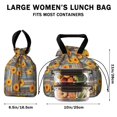 thumbnail image 5 of Sunflower and Plank Brown Pattern Drawstring Insulated Lunch Bag for Women, Stain-Resistant Large Lunch Tote with Multi-Pockets for Work Office, 5 of 6