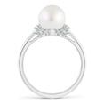 thumbnail image 3 of Angara South Sea Cultured Pearl Collar Ring with Diamonds in 14K White Gold for Women | June Birthstone Jewelry for Her, 3 of 8