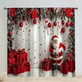 thumbnail image 6 of Christmas Ball Holiday Printed Curtains, 2 Pieces 2D Flat Printed Red Luxury Xmas Print Curtains with Snowflakes and Pine Branches for Bedroom Living Room Holiday Party Decor(39*86inch), 6 of 7