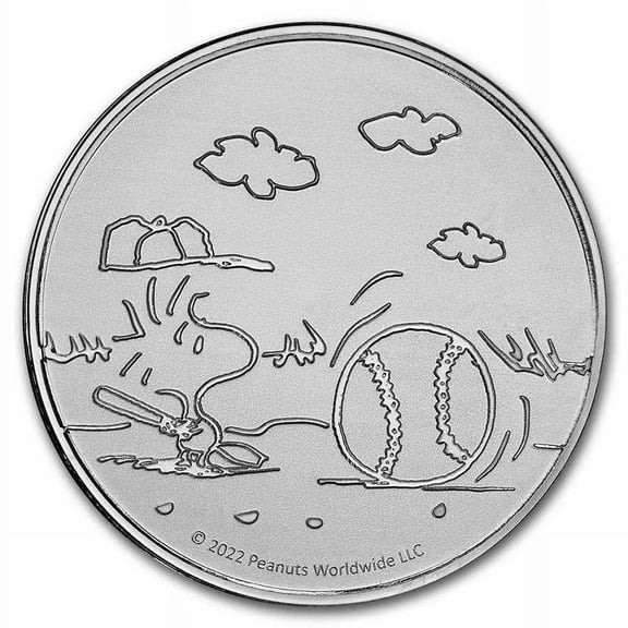 Peanuts® Baseball - Woodstock at Bat 1 oz Silver Round