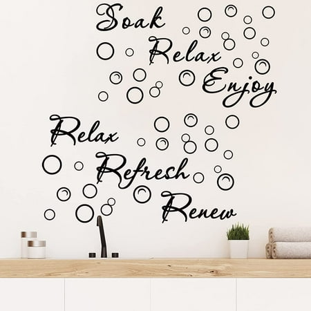 2 Pieces Bathroom Wall Decals Sticker Relax Refresh Renew E Vinyl Decal Soak Enjoy - Spa Wall Art Stickers 2 Pieces Bathroom Wall Decals Sticker Relax Refresh Renew E Vinyl Decal Soak Enjoy - Spa Wall Art Stickers