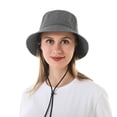 thumbnail image 2 of Audhol Hot Summer Bucket Hat Women's Fisherman Hat Outdoor Sun Hat Spring Summer Solid Color Beach Sunscreen Basin Hat Hat Woman Winter Soft Faux Fur Plush Bucket Hat Dark Gray One Size, 2 of 6