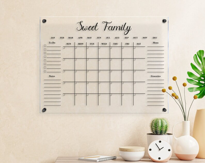 2023 Two Month Calendar, Chalkboard Calendar, Dry Erase Family Organization Wall  Calendar, Reusable 1, 2, 3 or 4 Chore Charts, 24155 