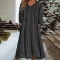 thumbnail image 2 of Jgppe Womens Fleece Long Dress Hooded Warm Fuzzy Plus Size Long Dress Nightgown with Pockets Homewear, 2 of 5